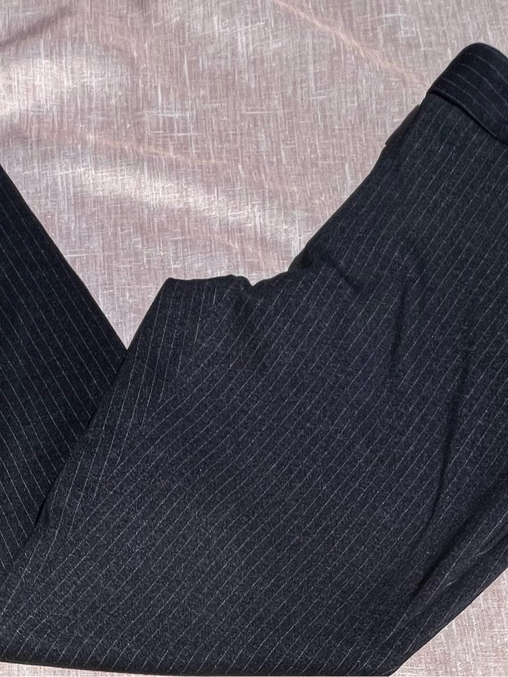 Tailored Black Pinstripe Trousers for Women. Size 10.